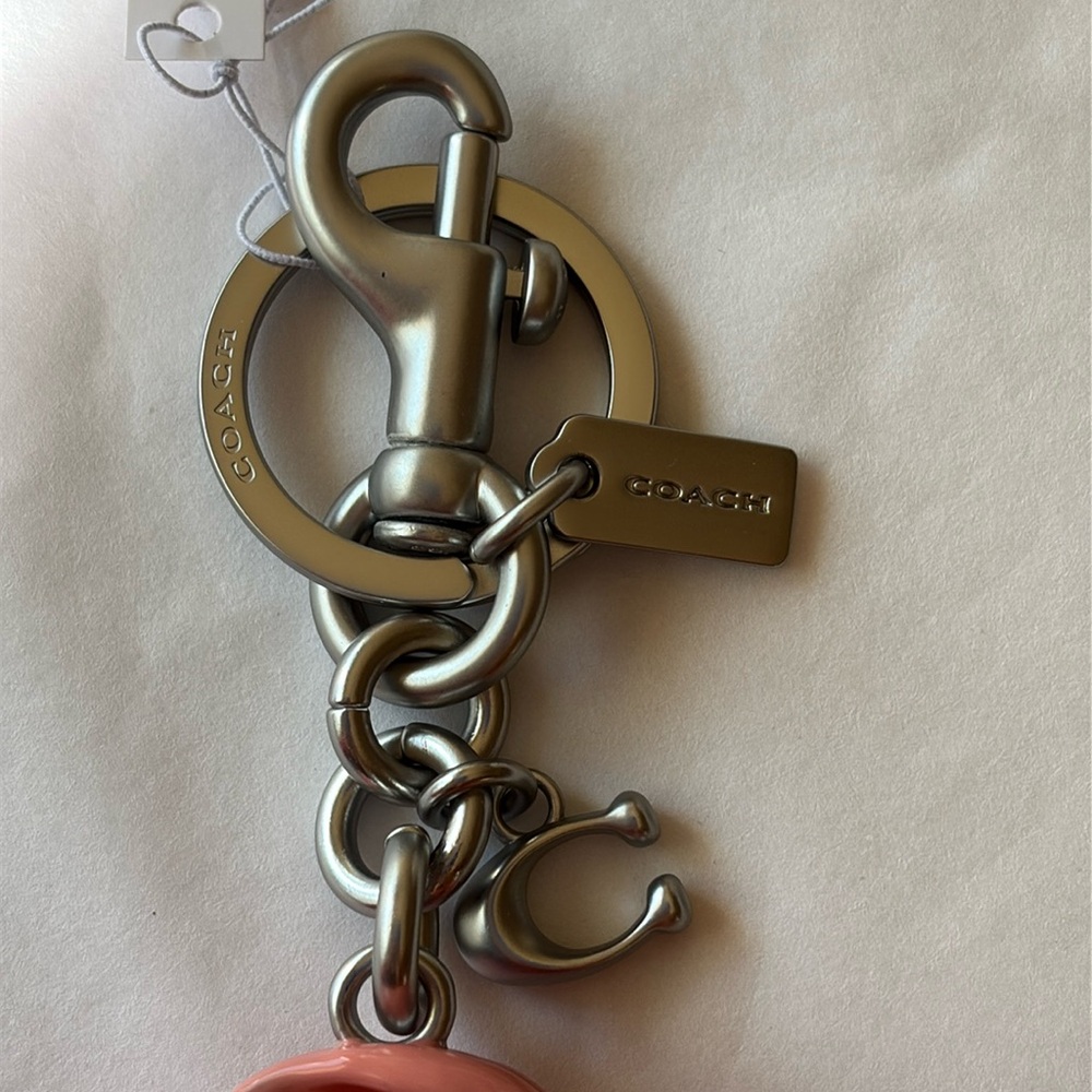 🐰🌸🐰Coach Silver and Pink Bunny Charm Key Chain 🐰🌸🐰  NWT 🐰🌸🐰 - Picture 16 of 16